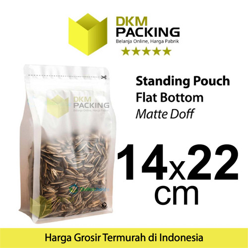 Standing Pouch 14x22cm Flat Bottom Matte Plastik Kemasan DELKOCHOICE