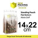 Standing Pouch 14x22cm Flat Bottom Matte Plastik Kemasan DELKOCHOICE