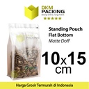 Standing Pouch 10x15cm Flat Bottom Matte Plastik Kemasan DELKOCHOICE