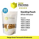 Standing Pouch White Window Foil 18x26cm Ziplock Kemasan Makanan Putih