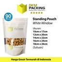Standing Pouch White Window Foil 10x17cm Ziplock Kemasan Makanan Putih