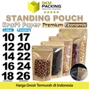 Standing Pouch Clear Kraft Paper 18x26 Ziplock Kombinasi Plastik Klip