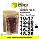 Standing Pouch Clear Kraft Paper 16x24 Ziplock Kombinasi Plastik Klip
