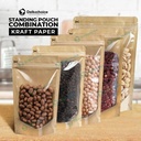Standing Pouch Clear Kraft Paper 12x20 Ziplock Kombinasi Plastik Klip