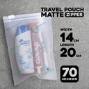 Plastik Traveling Pouch Matte POLOS Zipper Storage Organizer Bag