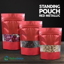 Standing Pouch Red Window Foil 10x17cm Ziplock Kemasan Makanan Merah