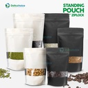 Standing Pouch Black Window Foil 18x26cm Ziplock Kemasan Makanan Hitam