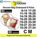 Plastik Vacuum Bag POLOS / EMBOSS DELKOCHOICE Sealer Makanan / SATUAN