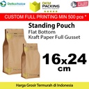 Plastik Klip 16x24cm FLAT BOTTOM KRAFT PAPER Kemasan Makanan-MURAH