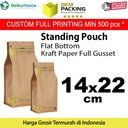 Plastik Klip 14x22cm FLAT BOTTOM KRAFT PAPER Kemasan Makanan-MURAH