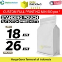 Plastik Klip Flat Bottom Putih 18x26cm Standing Pouch Ziplock Kemasan