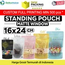 Plastik Klip 16x24cm MATTE WINDOW VARIAN Standing Pouch Sealer Makanan
