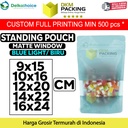 Plastik Klip BLUE MATTE WINDOW VARIAN Standing Pouch Kemasan Makanan