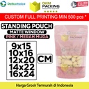 Plastik Klip PINK MATTE WINDOW VARIAN Standing Pouch Kemasan Makanan