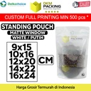 Plastik Klip WHITE MATTE WINDOW VARIAN Standing Pouch Kemasan Makanan