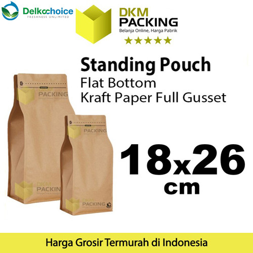 Plastik Klip 18x26cm FLAT BOTTOM KRAFT PAPER Kemasan Makanan-MURAH