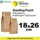 Plastik Klip 18x26cm FLAT BOTTOM KRAFT PAPER Kemasan Makanan-MURAH