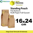 Plastik Klip 16x24cm FLAT BOTTOM KRAFT PAPER Kemasan Makanan-MURAH