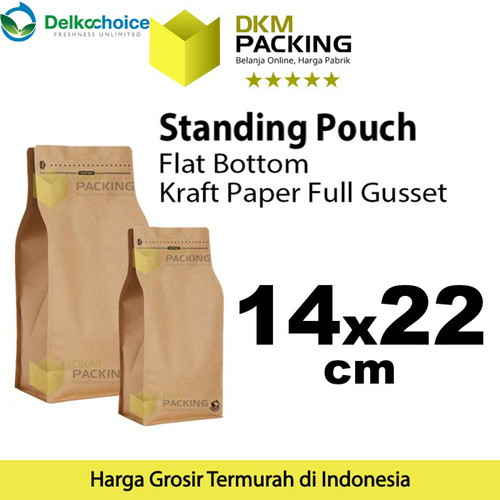 Plastik Klip 14x22cm FLAT BOTTOM KRAFT PAPER Kemasan Makanan-MURAH