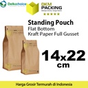 Plastik Klip 14x22cm FLAT BOTTOM KRAFT PAPER Kemasan Makanan-MURAH