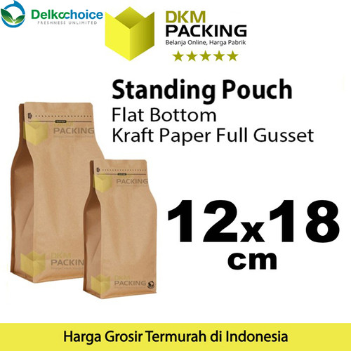 Plastik Klip 12x18cm FLAT BOTTOM KRAFT PAPER Kemasan Makanan-MURAH
