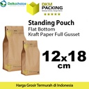 Plastik Klip 12x18cm FLAT BOTTOM KRAFT PAPER Kemasan Makanan-MURAH