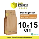 Standing Pouch 10x15cm FLAT BOTTOM KRAFT PAPER Kemasan Makanan-MURAH