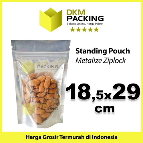 Plastik Klip 18x27cm Metalize Ziplock Standing Pouch Delkochoice
