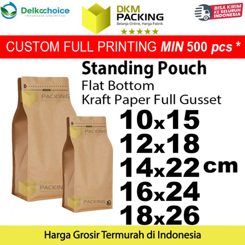 Plastik Klip FLAT BOTTOM KRAFT PAPER Kemasan Makanan DELKOCHOICE