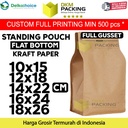 Standing Pouch FLAT BOTTOM KRAFT PAPER Kemasan Makanan DELKOCHOICE