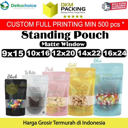 Plastik Klip MATTE WINDOW VARIAN Standing Pouch Kemasan Makanan