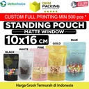 Plastik Klip 10x16cm MATTE WINDOW VARIAN Standing PouchSealer Makanan