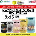 Plastik Klip 9x15cm MATTE WINDOW VARIAN Standing Pouch Sealer Makanan