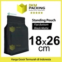 Plastik Klip Flat Bottom Hitam 18x26cm Standing Pouch Ziplock Kemasan