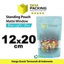 Plastik Klip 12x20 BLUE MATTE WINDOW Standing Pouch Kemasan Makanan