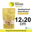 Plastik Klip 12x20 GOLD MATTE WINDOW Standing Pouch Kemasan Makanan