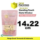 Plastik Klip 14x22cm PINK MATTE WINDOW Standing Pouch Kemasan Makanan