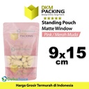 Plastik Klip 9x15cm PINK MATTE WINDOW Standing Pouch Kemasan Makanan