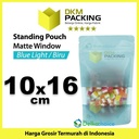 Standing Pouch 10x16cm BLUE MATTE WINDOW Plastik Kemasan Makanan
