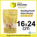 Standing Pouch 16x24cm GOLD MATTE WINDOW Plastik Kemasan Makanan