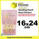 Standing Pouch 16x24cm PINK MATTE WINDOW Plastik Kemasan Makanan