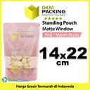Standing Pouch 14x22cm PINK MATTE WINDOW Plastik Kemasan Makanan