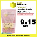 Standing Pouch 9x15cm PINK MATTE WINDOW Plastik Kemasan Makanan