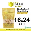 Plastik Klip 16x24cm GOLD MATTE WINDOW Standing Pouch Kemasan Makanan