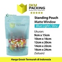 Standing Pouch 16x24cm BLUE MATTE WINDOW Plastik Kemasan Makanan