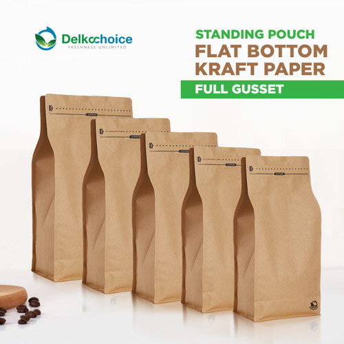 Plastik Klip FLAT BOTTOM KRAFT PAPER Kemasan Makanan DELKOCHOICE