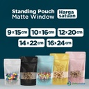 Standing Pouch MATTE WINDOW VARIAN Plastik Klip Kemasan Makanan