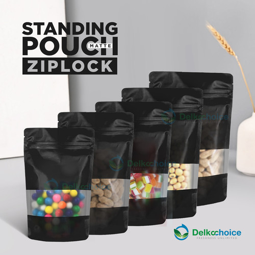 Plastik Klip 14x22cm MATTE WINDOW VARIAN Standing PouchSealer Makanan
