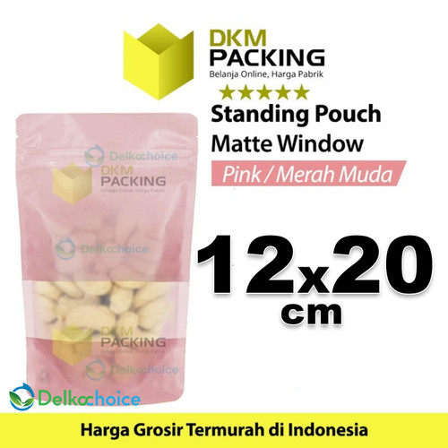 Plastik Klip PINK MATTE WINDOW VARIAN Standing Pouch Kemasan Makanan