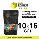 Plastik Klip BLACK MATTE WINDOW VARIAN Standing Pouch Kemasan Makanan